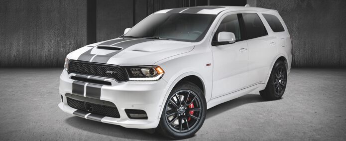 A 2021 Dodge Durango with an available stripe package.
