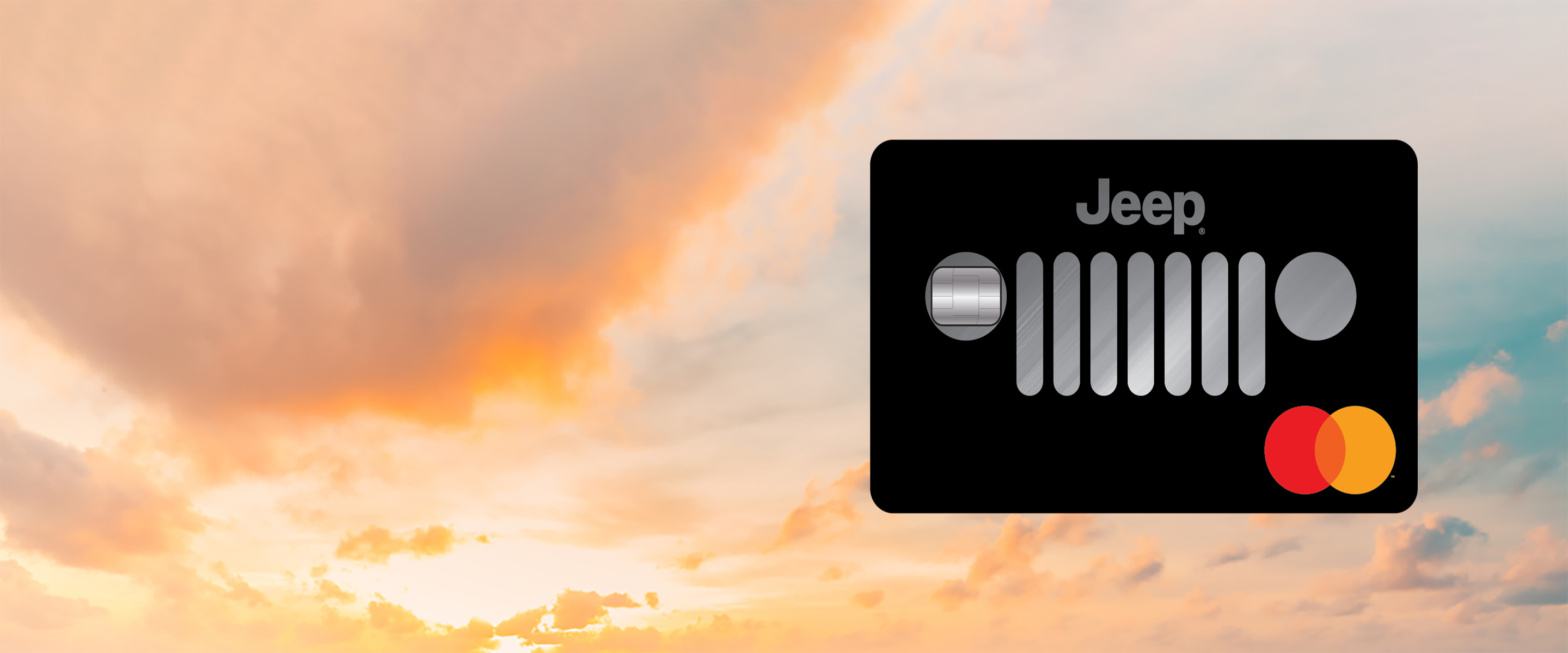 Mopar-branded Mastercard superimposed on a vista of a winding mountain road.