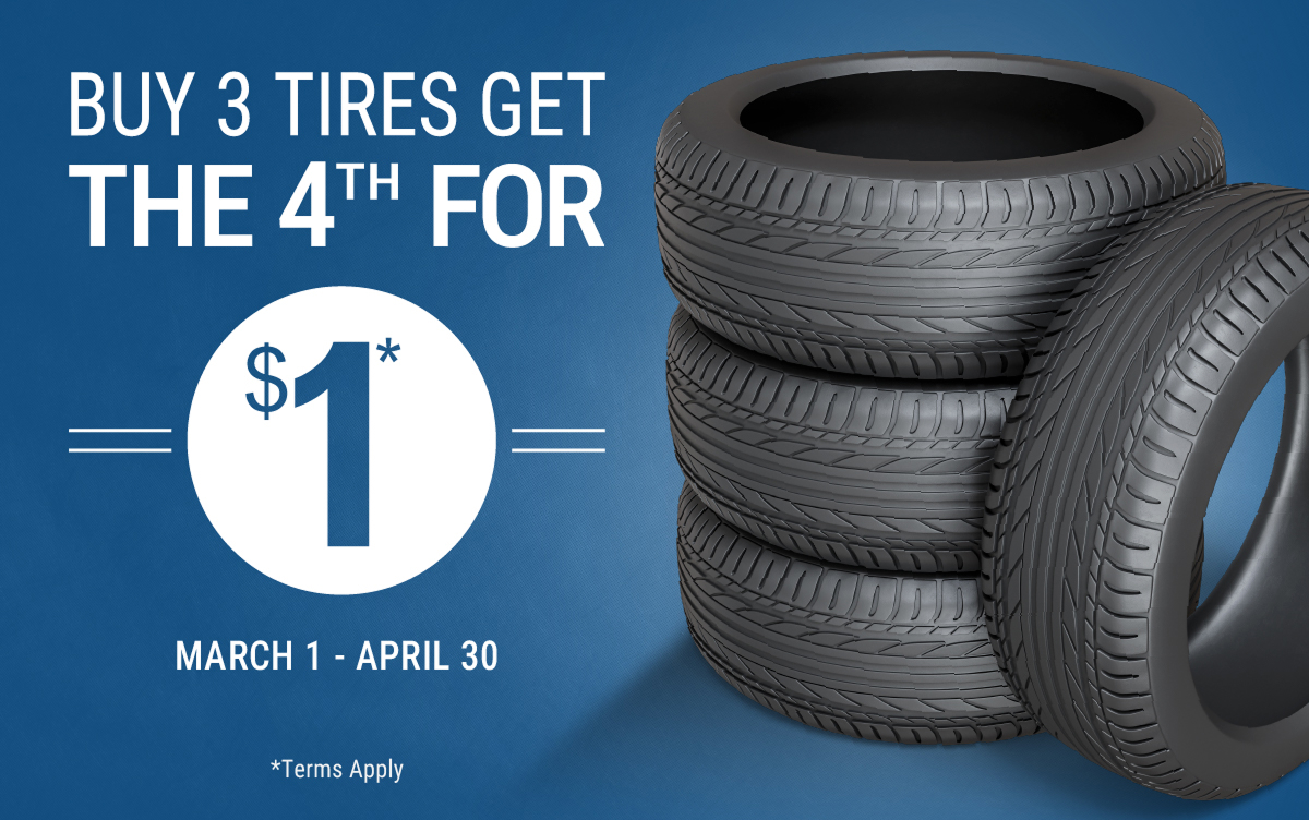 Buy 3 Tires Get the 4th for $1*