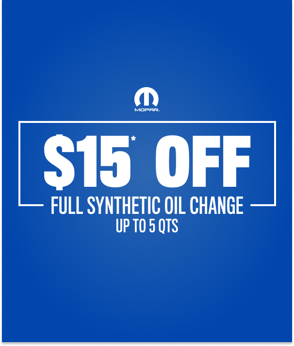 $15* off Full Synthetic Oil Change