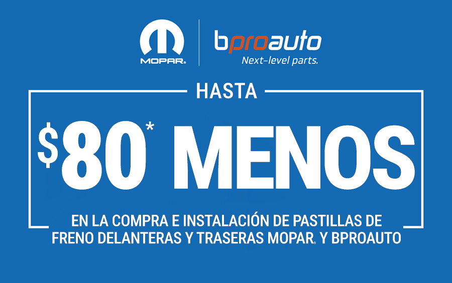 Hasta $80* de descuento en frenos