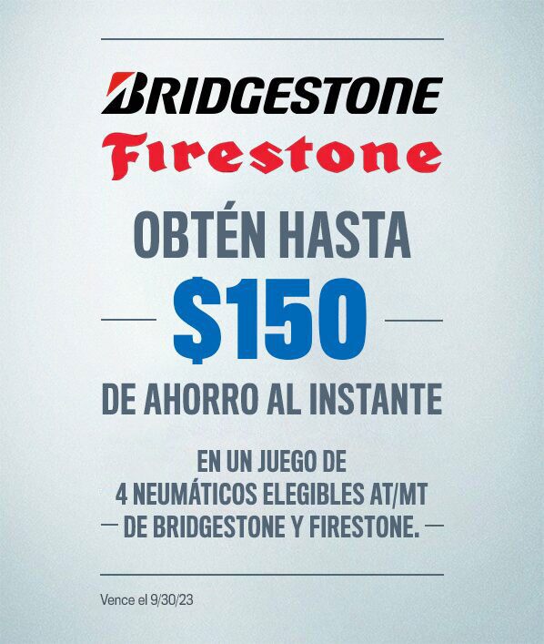 Logo de Mopar, logo de Bridgestone, logo de Firestone.